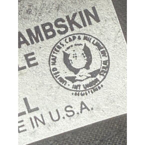 Black Leather Lambskin Baseball Cap Hat Union Hatters Made in USA Vtg Unisex - Picture 9 of 12